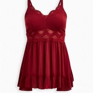 TORRID | Babydoll Gauze With Lace Inset Cami | Size 2X